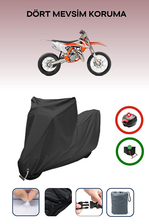 Black Lock Compatible Ktm 85 Sx Compatible Motorcycle Tarpaulin Waterproof
