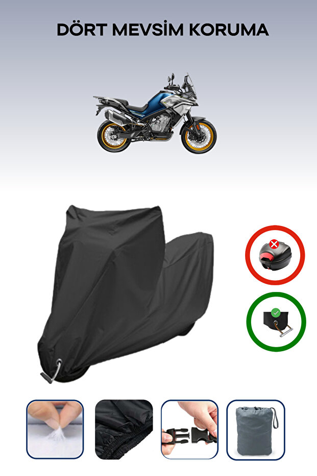 Black Lock Compatible Cfmoto 800Mt Touring Compatible Motorcycle Tarpaulin Waterproof
