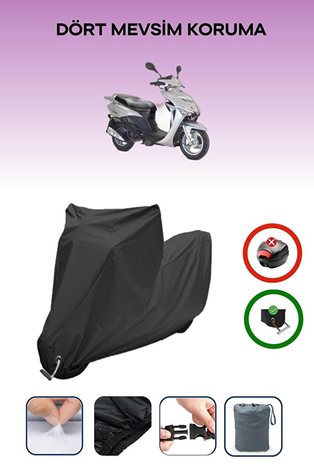 Black Lock Compatible Kanuni Rs 125 Compatible Motorcycle Tarpaulin Waterproof