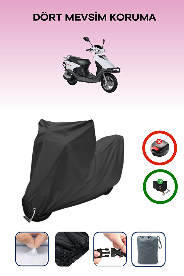 Black Lock Compatible Kuba Xf 110 Compatible Motorcycle Tarpaulin Waterproof