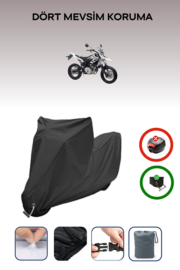 Black Lock Compatible Yamaha Wr 125 X Compatible Motorcycle Tarpaulin Waterproof