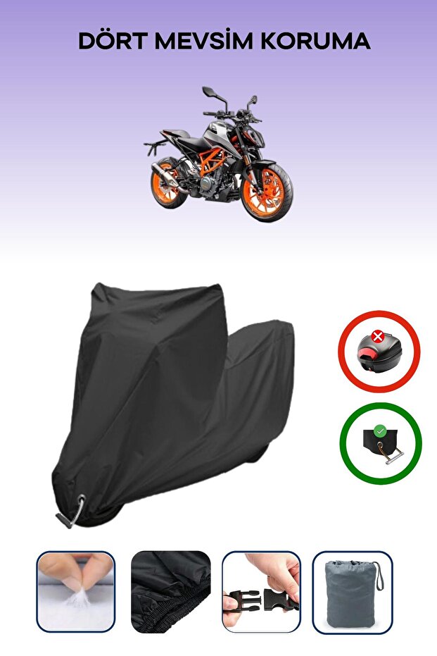 Black Lock Compatible Ktm 390 Duke Compatible Motorcycle Tarpaulin Waterproof