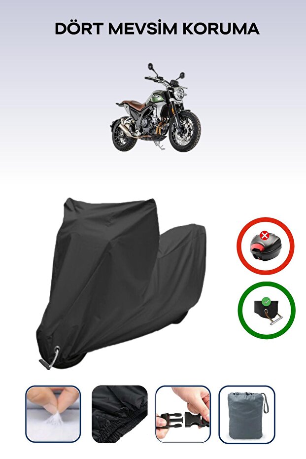 Black Lock Compatible Jawa Rvm 500 Scrambler Compatible Motorcycle Tarpaulin Waterproof