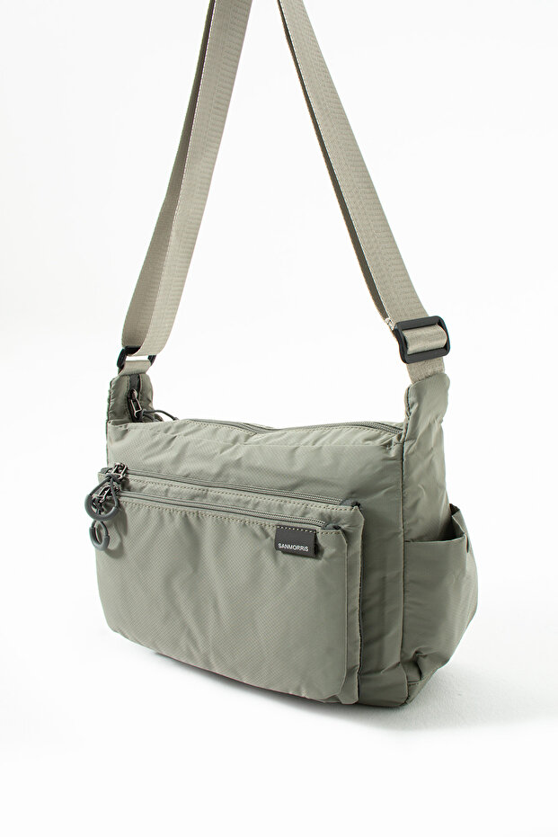 Sanmorris Women's 3-Compartment Parachute Fabric Adjustable Crossbody Bag