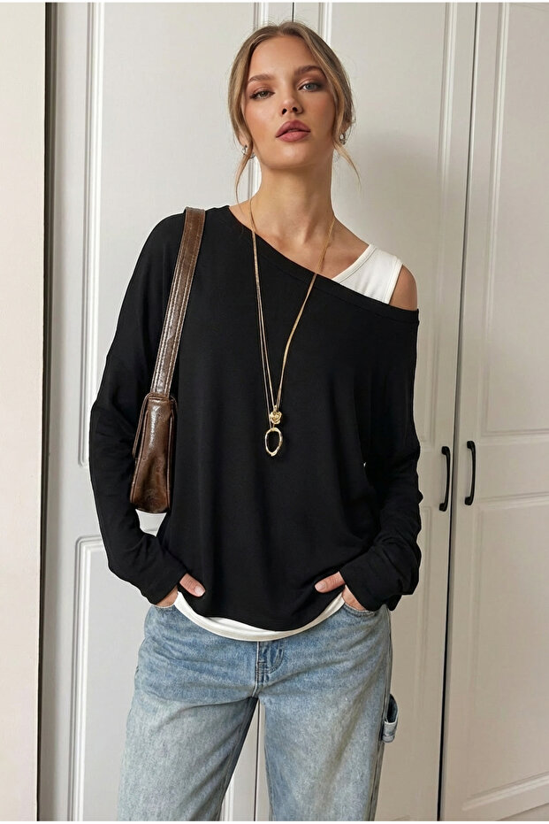 Off-Shoulder Tank Top Viscose Blouse