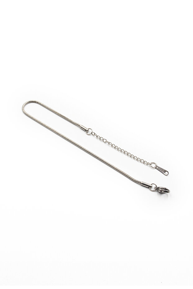 Italian Model Men's Steel Cylinder Chain Bracelet – Silver Color Thin Design