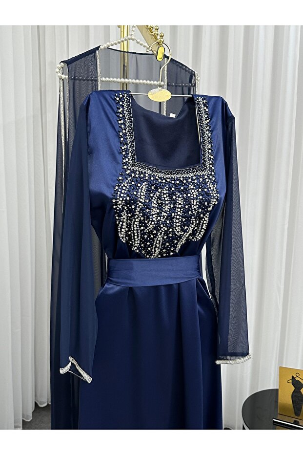 Navy blue two-piece dress