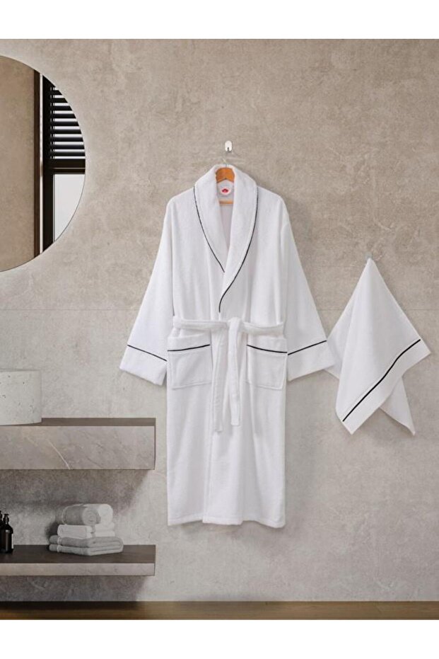طقم روب حمام كلاسيكي ماهور L-xl للجنسين