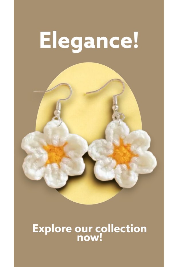 Yangsonghua Cute Earrings, Knitted Flower Design, Choose Your Color, Suitable for Daily Wear
