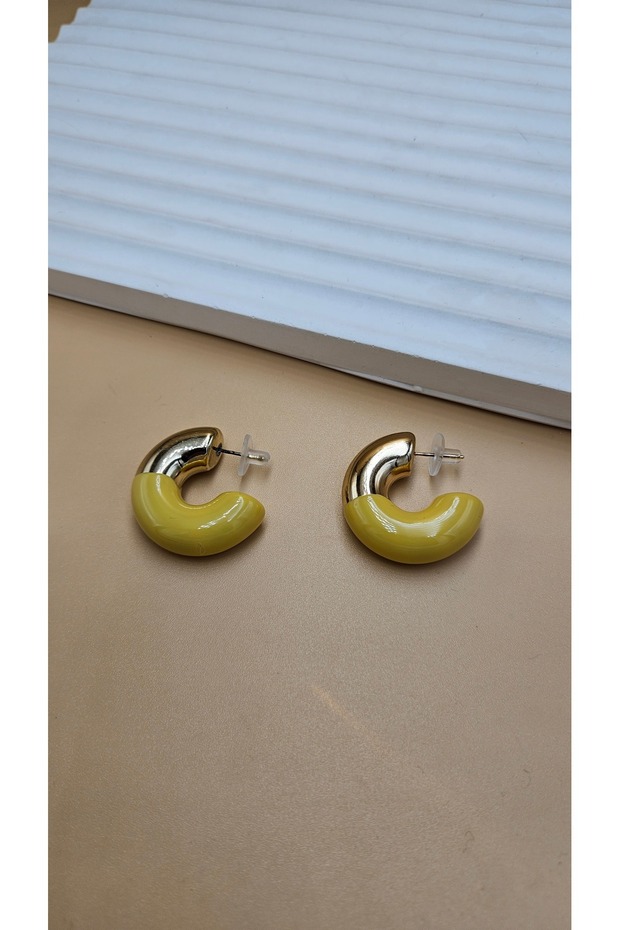 حلق نصف دائري أصفر وذهبي - 2