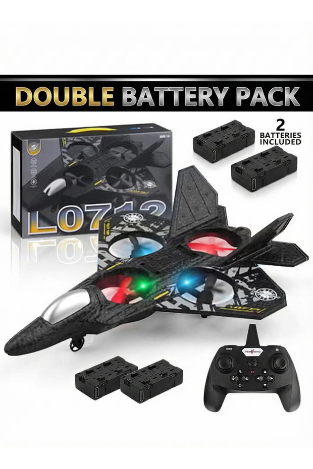 RC Aeroplane 2.4GHz L0712 Fighter Jet Double Battery x2 Remote Control Plane for Kids Aircraft Gift