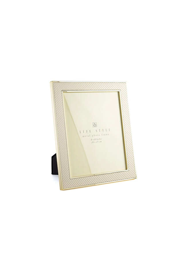 Gold Edged Cream Fabric Frame 20X25Cm