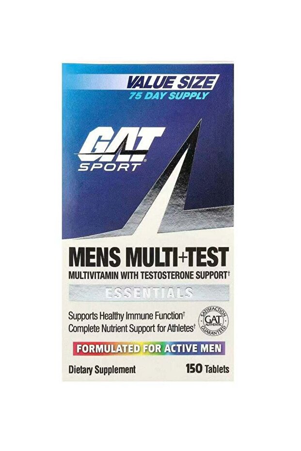 GAT Men’s Multi+Test 150 Tablets – Complete Multivitamin for Active Men