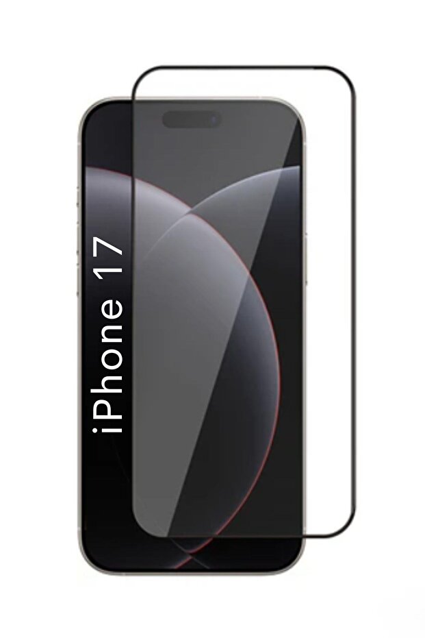 واقي شاشة زجاجي متوافق مع iPhone 17 بتغطية كاملة وميزة مضادة للكهرباء الساكنة مع إطار أسود