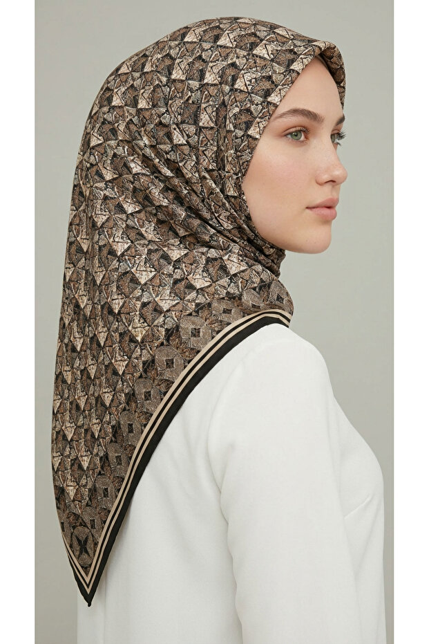 وشاح من الرايون بنمط هندسي - إكرو - 4