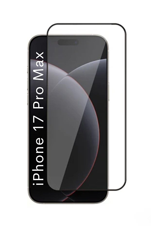 واقي شاشة زجاجي متوافق مع iPhone 17 Pro Max، غطاء كامل، مميزات مضادة للكهرباء الساكنة، إطار أسود