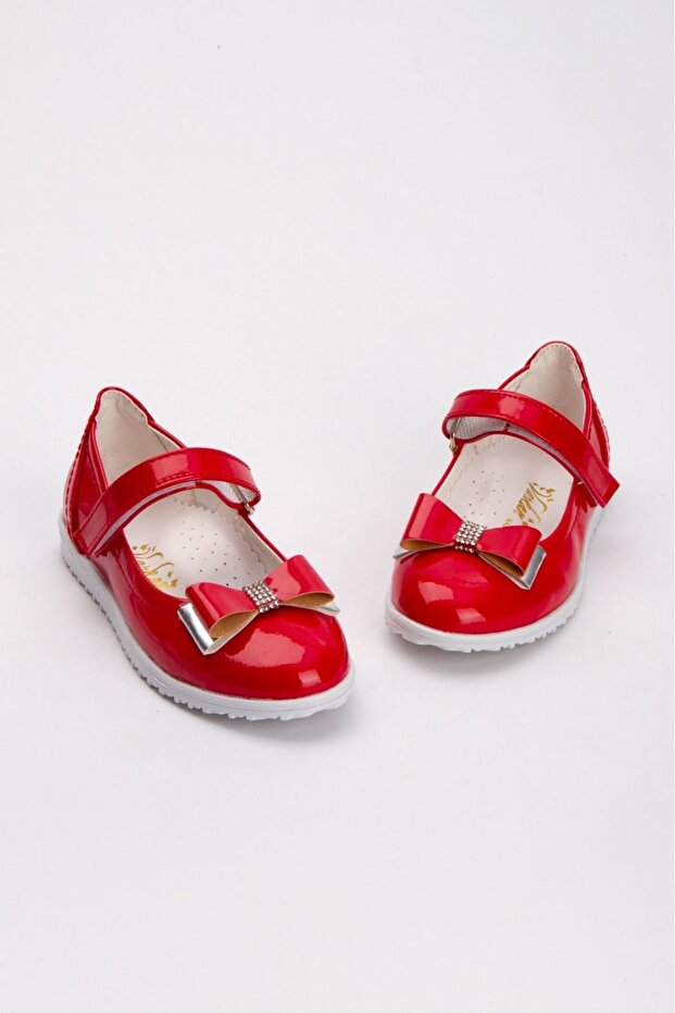 Red Patent Leather Girl's Ballerinas