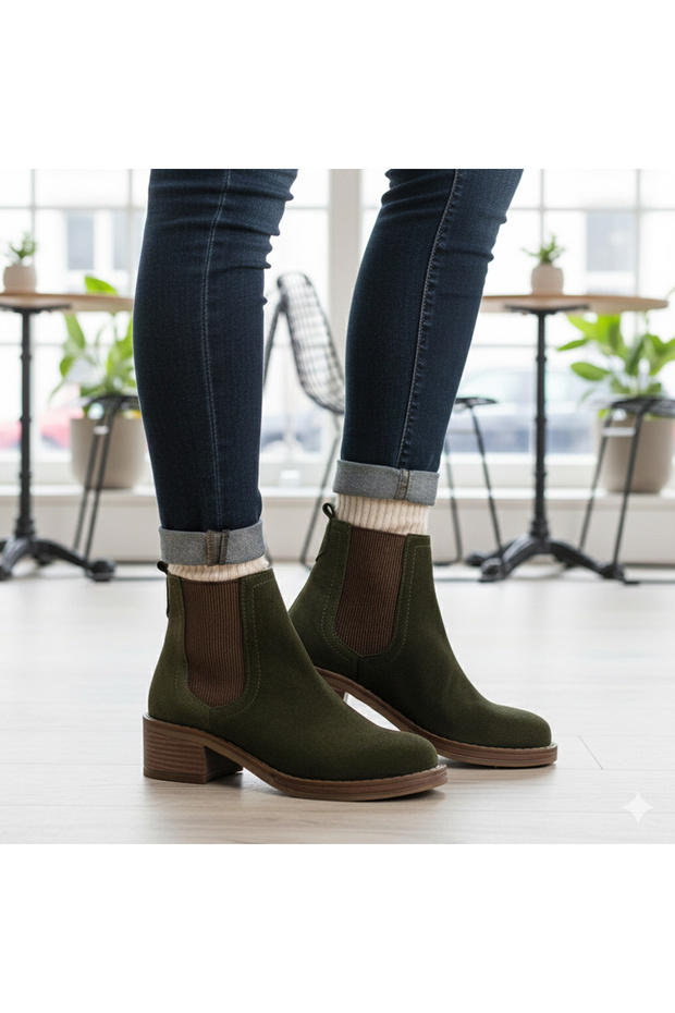 Bot Süet Haki Kadın Bot - 5
