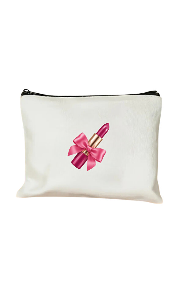 Canvas Makeup Bag Lipstick Printed
