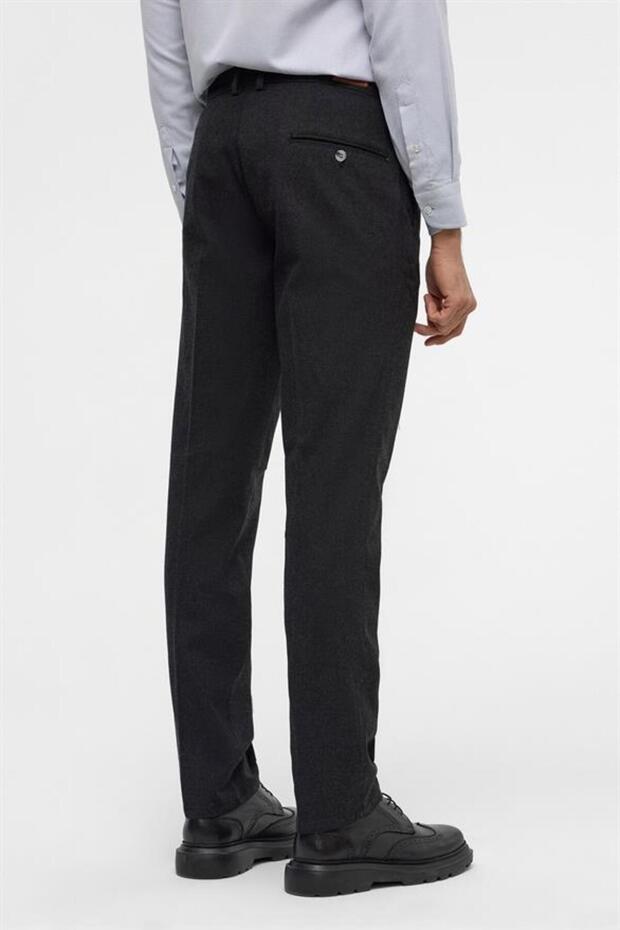 Siyah Regular Armürlü Pantolon - 6