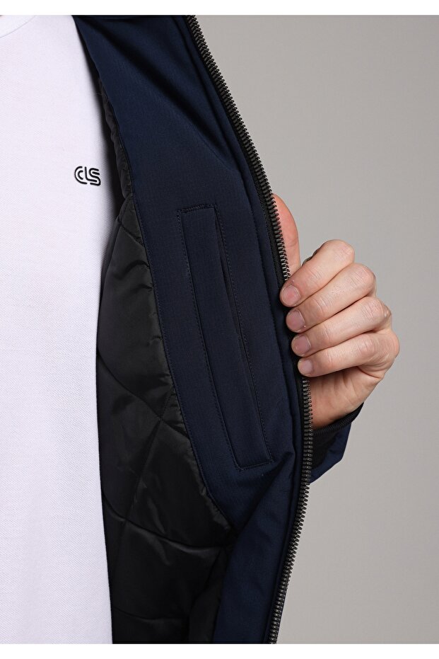 Oversize Fit Erkek Lacivert Mont - 5