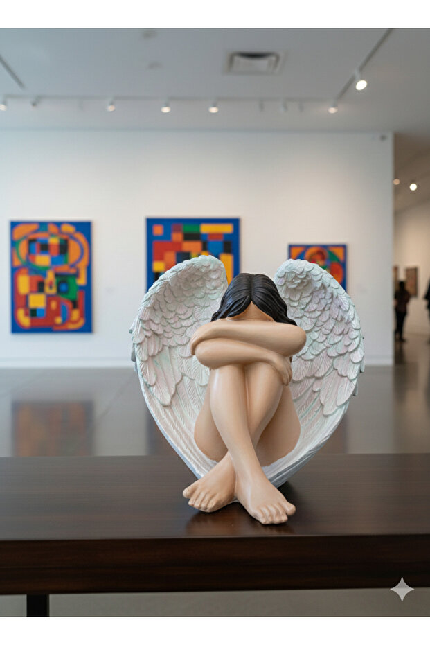 Kalp Kanatlı Dev Melek Polyester Obje - 3