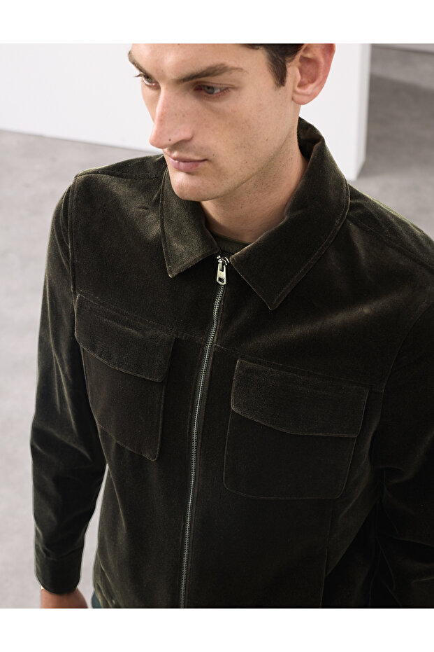 Kadife Trucker Ceket - 2