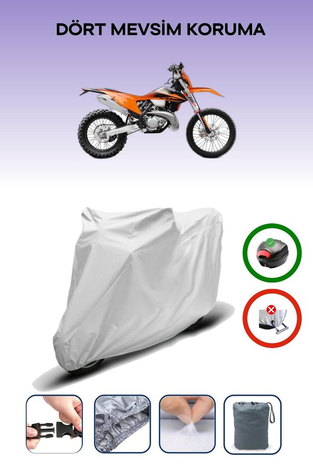 Gray Rear Bag Compatible Ktm 300 Exc Compatible Motorcycle Tarpaulin Motor Cover