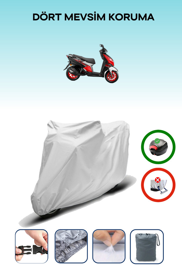 Gray Rear Bag Compatible Apachi Beauty 125 Compatible Motorcycle Tarpaulin Motor Cover