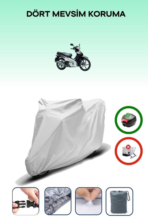 Gray Rear Bag Compatible Honda Wave 110 Compatible Motorcycle Tarpaulin Motor Cover