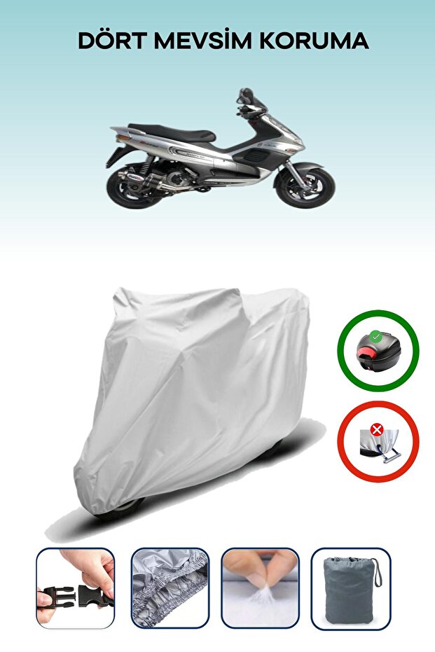 Gray Rear Bag Compatible Piaggio Runner 180 Compatible Motorcycle Tarpaulin Motor Cover