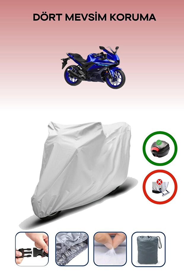 Gray Tail Bag Compatible Yamaha Yzf R3 Compatible Motorcycle Tarpaulin Motor Cover