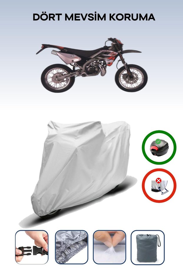 Gray Rear Bag Compatible Gas Gas Rookie Compatible Motorcycle Tarpaulin Motor Cover