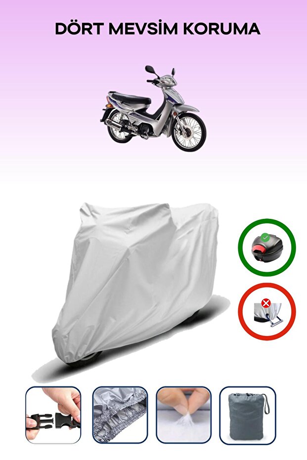 Gray Rear Bag Compatible Kymco Aktiv 125 Compatible Motorcycle Tarpaulin Motor Cover