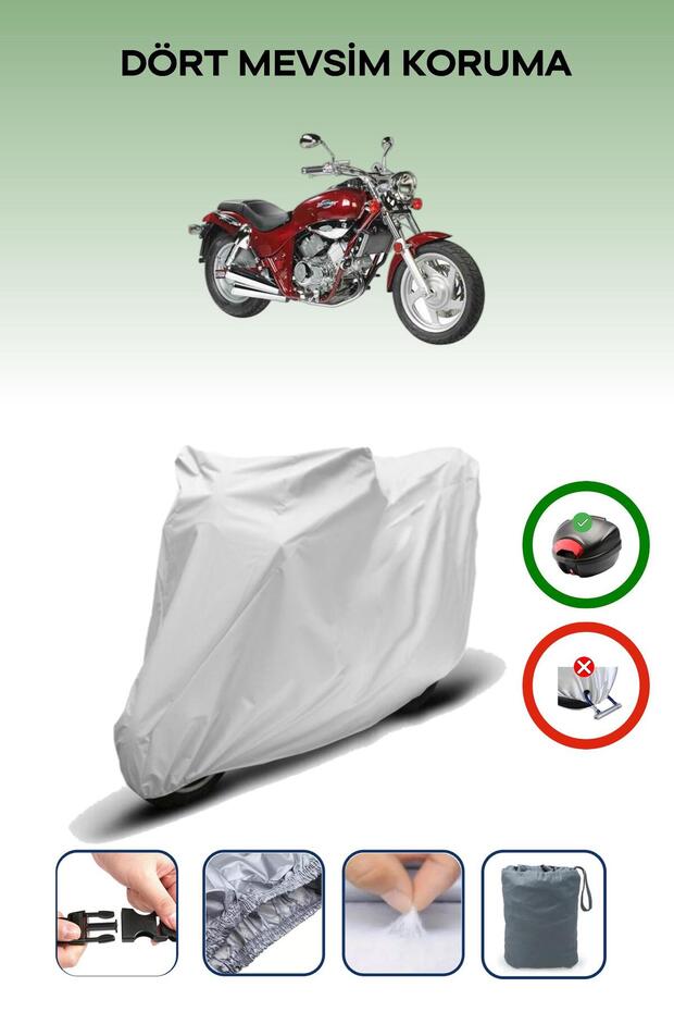 Gray Rear Bag Compatible Kymco Venox 250 Compatible Motorcycle Tarpaulin Motor Cover