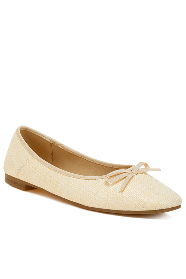Women Raffia Ballet Flats in Natural