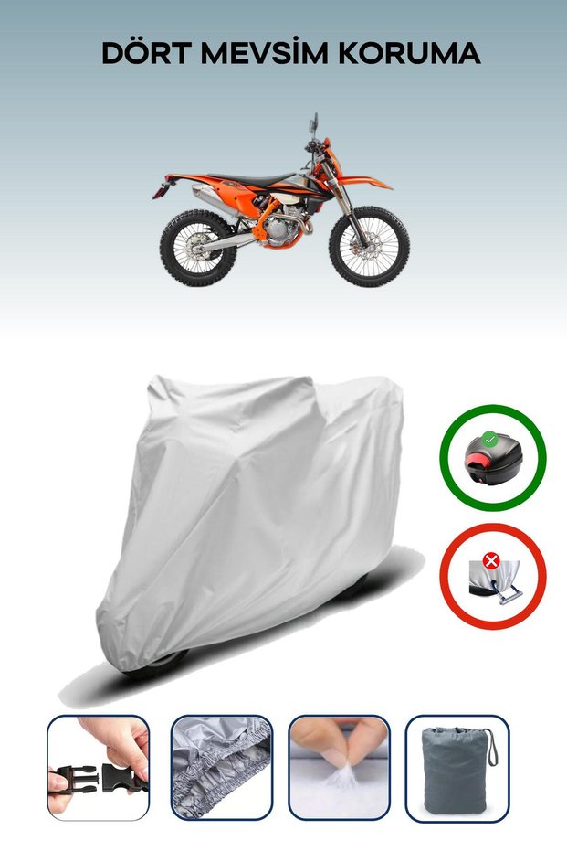 Gray Rear Bag Compatible Ktm 250 Exc-F Compatible Motorcycle Tarpaulin Engine Cover