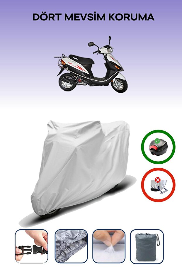 Gray Rear Bag Compatible Kuba Fighter 50 Compatible Motorcycle Tarpaulin Motor Cover