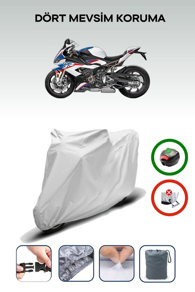 Gray Rear Bag Compatible Bmw S 1000 Rr Race Compatible Motorcycle Tarpaulin Motor Cover