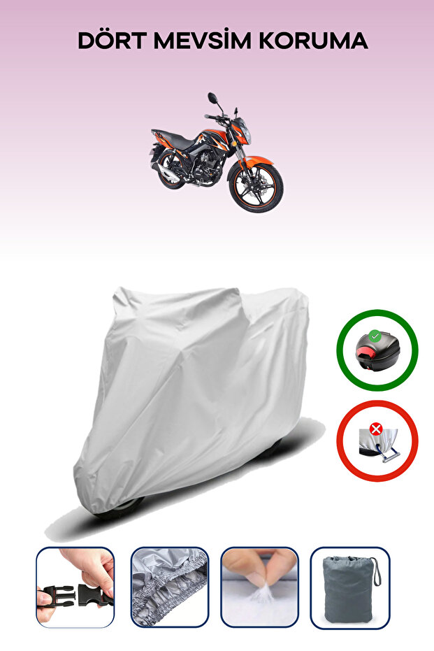 Gray Rear Bag Compatible Arora Ar 06Z 250 Compatible Motorcycle Tarpaulin Motor Cover