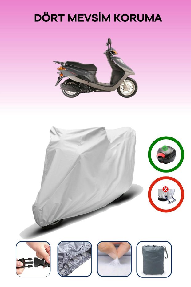 Gray Rear Bag Compatible Honda Fizy 125 Compatible Motorcycle Tarpaulin Motor Cover