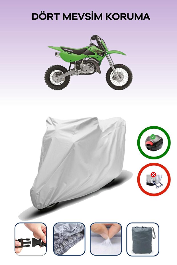 Gray Tail Bag Compatible Kawasaki Kx 65 Compatible Motorcycle Tarpaulin Motor Cover