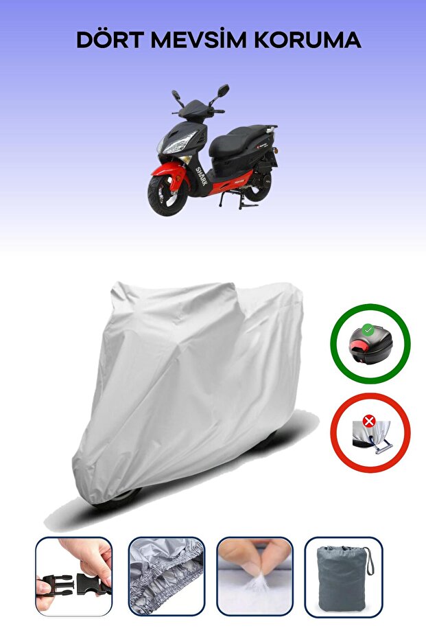 Gray Rear Bag Compatible Asia as 150 t Compatible Motorcycle Tarpaulin Motor Cover