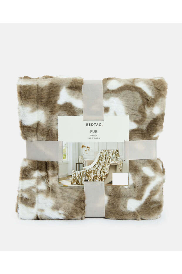 بطانية من الفرو البني - 1