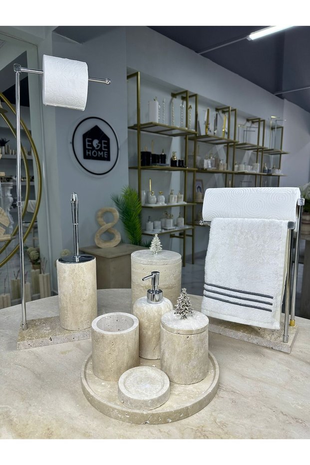 Travertine Marble Bathroom Set - 9 Pieces - Marble Bathroom Set