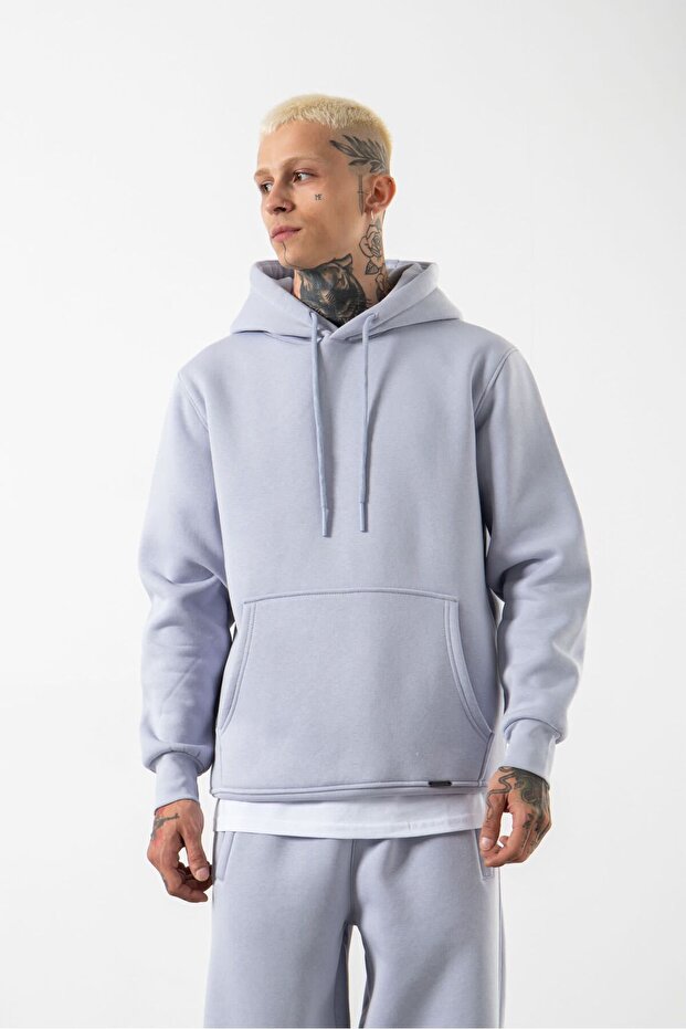 Men's Regular Basic Hoodie Light Lilac - 1