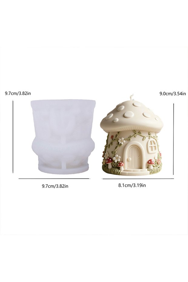 GJ-102 Fantasy mushroom candle mold, reusable DIY candle/resin handmade mold, fantasy home Christmas