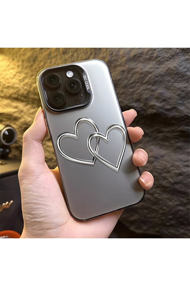 iPhone 16E Compatible Interconnected Hearts Silicone Protective Case - 7
