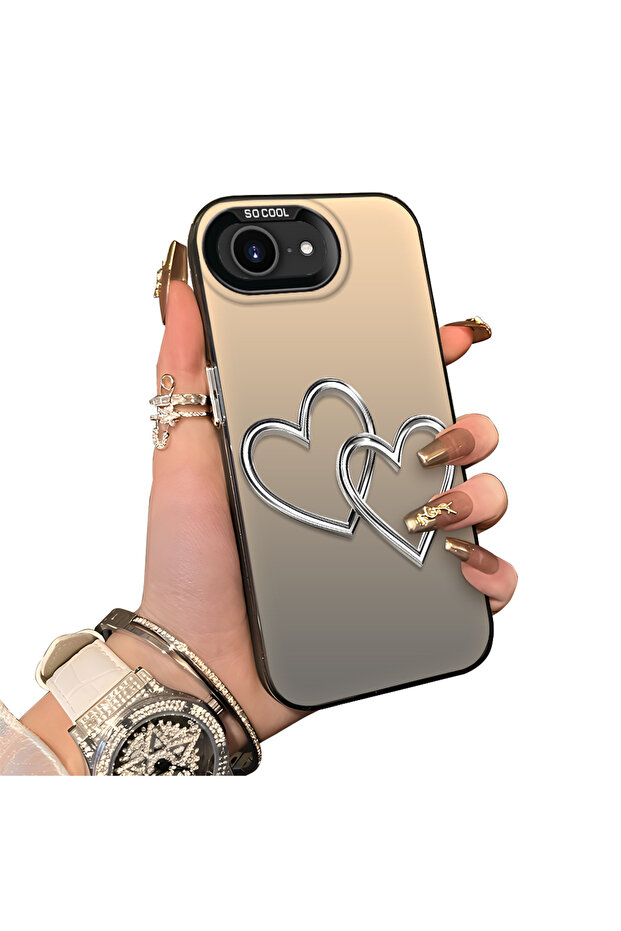 iPhone 16E Compatible Interconnected Hearts Silicone Protective Case - 1