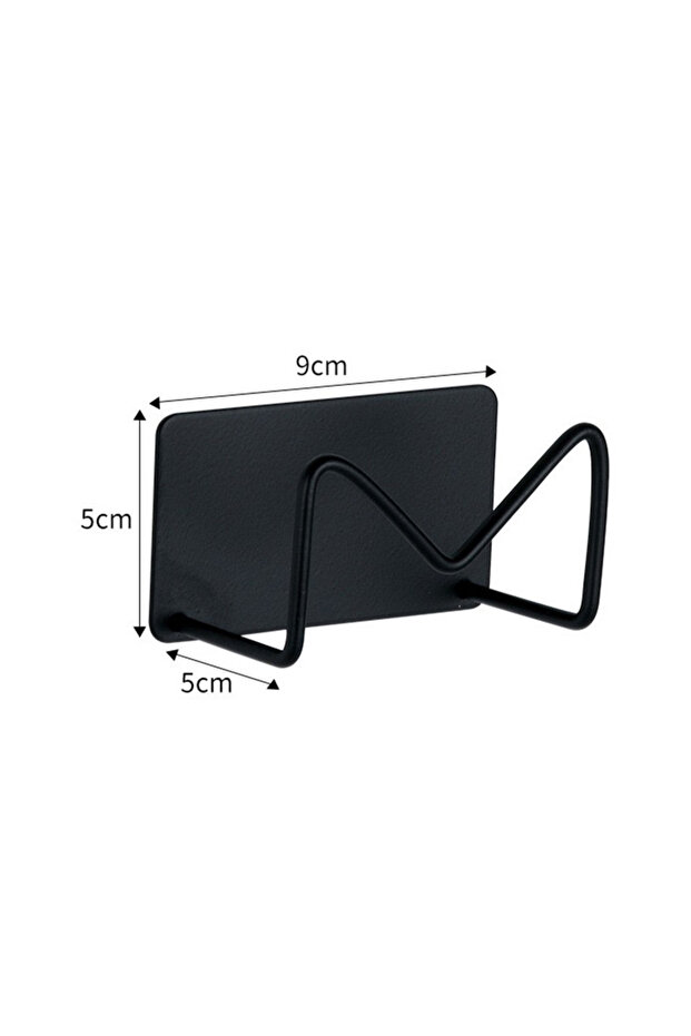 Black Wall Mounted Hair Dryer Holder Stainless Steel Self Adhesive Storage Rack for Curler Straighte